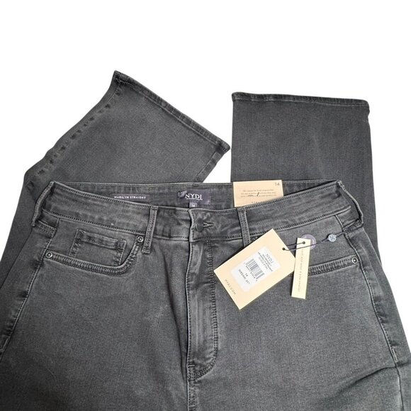 NYDJ  High-Rise Marilyn Straight in Cloud Stone NWT size 14 - Picture 6 of 6